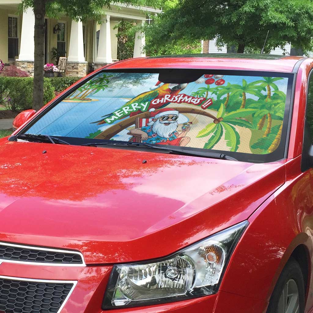 Hawaii Santa Parrot Christmas Auto Sun Shade Summer Vibe - Polynesian Pride