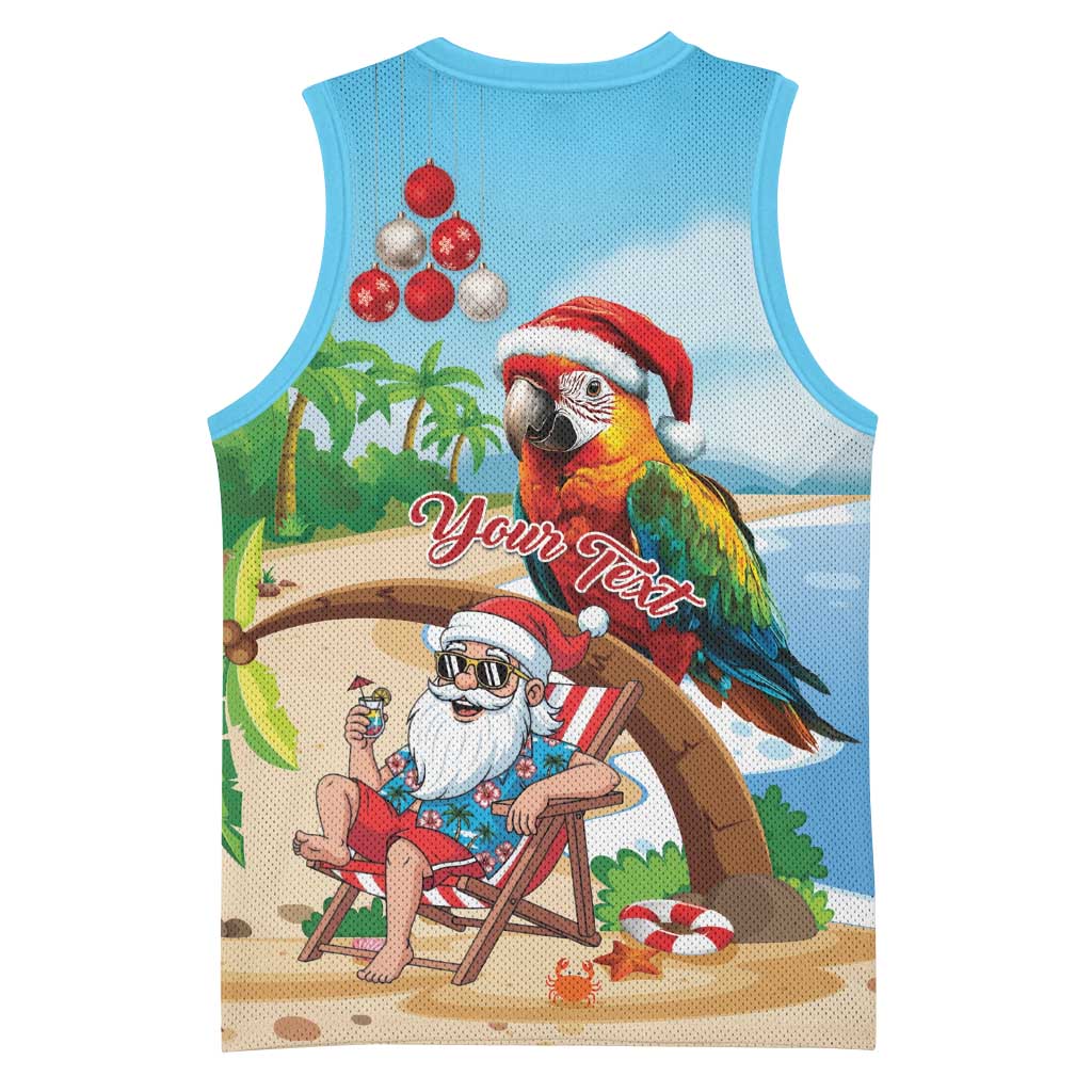 Personalized Hawaii Santa Parrot Christmas Basketball Jersey Summer Vibe - Polynesian Pride