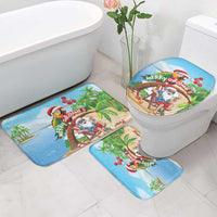 Hawaii Santa Parrot Christmas Bathroom Set Summer Vibe - Polynesian Pride