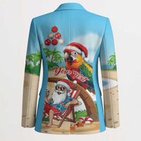 Personalized Hawaii Santa Parrot Christmas Blazer Summer Vibe - Polynesian Pride