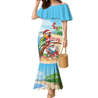Personalized Hawaii Santa Parrot Christmas Family Matching Mermaid Dress and Hawaiian Shirt Summer Vibe - Polynesian Pride