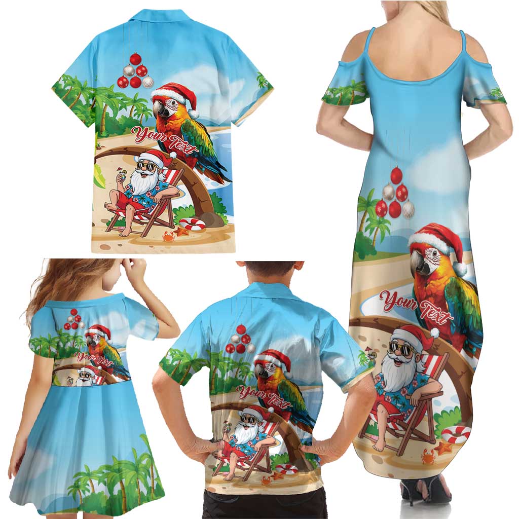 Personalized Hawaii Santa Parrot Christmas Family Matching Summer Maxi Dress and Hawaiian Shirt Summer Vibe - Polynesian Pride