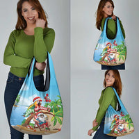 Hawaii Santa Parrot Christmas Grocery Bag Summer Vibe - Polynesian Pride