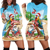 Personalized Hawaii Santa Parrot Christmas Hoodie Dress Summer Vibe LT01 - Polynesian Pride