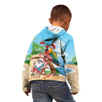 Personalized Hawaii Santa Parrot Christmas Kid Hoodie Summer Vibe - Polynesian Pride