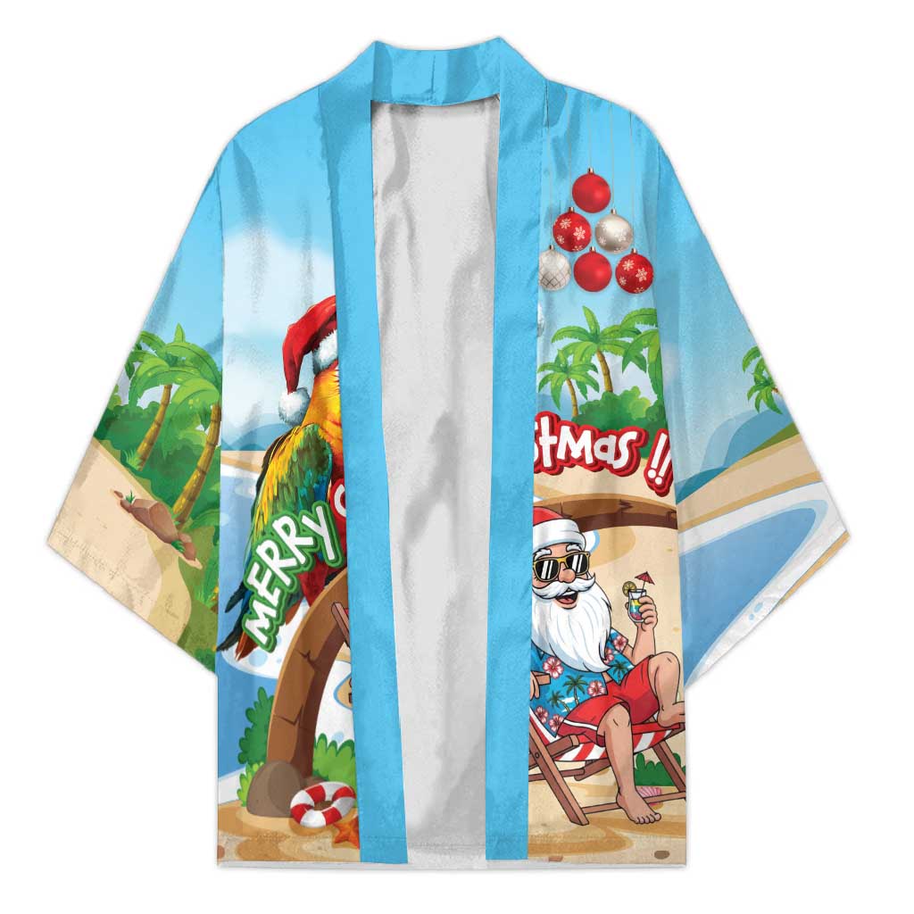 Personalized Hawaii Santa Parrot Christmas Kimono Summer Vibe - Polynesian Pride