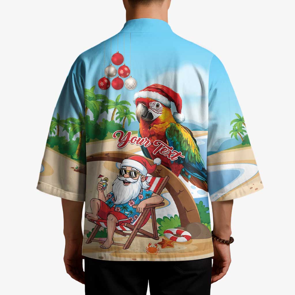 Personalized Hawaii Santa Parrot Christmas Kimono Summer Vibe - Polynesian Pride