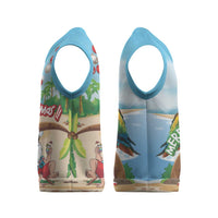 Personalized Hawaii Santa Parrot Christmas Knitted V-Neck Vest Summer Vibe - Polynesian Pride