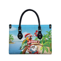 Hawaii Santa Parrot Christmas Leather Bag Summer Vibe - Polynesian Pride