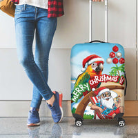 Hawaii Santa Parrot Christmas Luggage Cover Summer Vibe - Polynesian Pride
