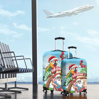 Hawaii Santa Parrot Christmas Luggage Cover Summer Vibe - Polynesian Pride