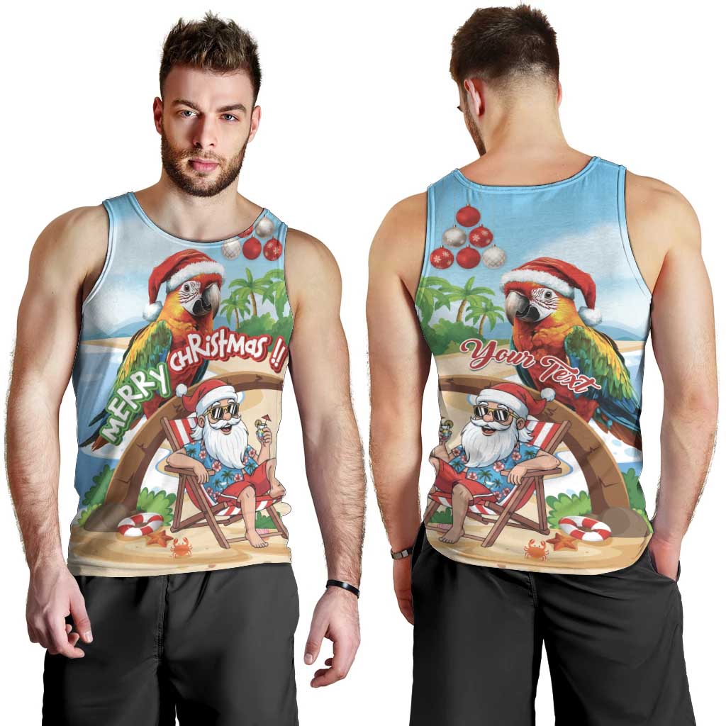 Personalized Hawaii Santa Parrot Christmas Men Tank Top Summer Vibe - Polynesian Pride
