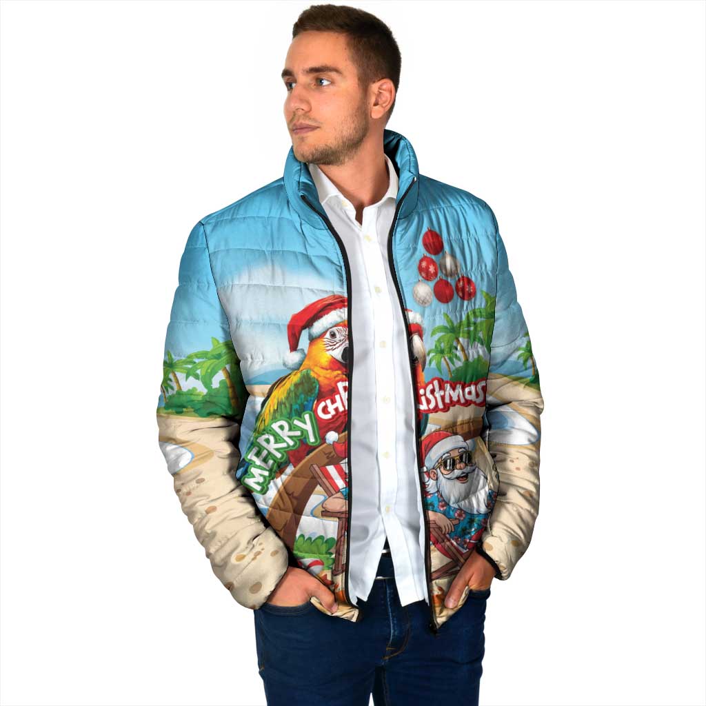 Personalized Hawaii Santa Parrot Christmas Padded Jacket Summer Vibe - Polynesian Pride