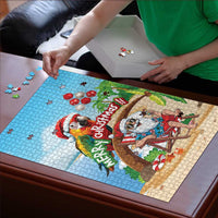 Hawaii Santa Parrot Christmas Puzzle Summer Vibe - Polynesian Pride