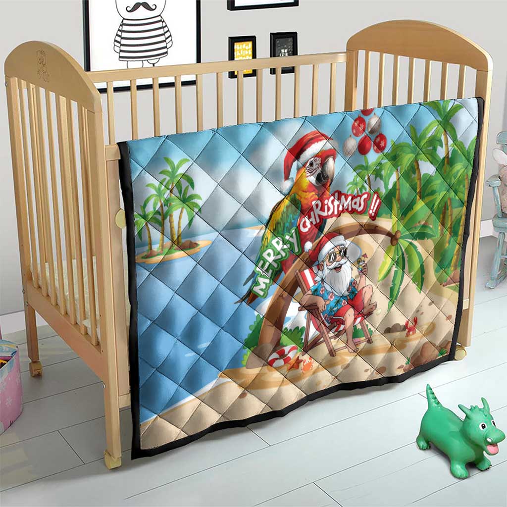 Hawaii Santa Parrot Christmas Quilt Summer Vibe - Polynesian Pride