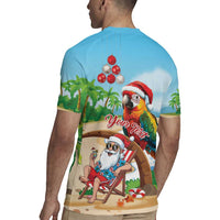 Personalized Hawaii Santa Parrot Christmas Rugby Jersey Summer Vibe - Polynesian Pride