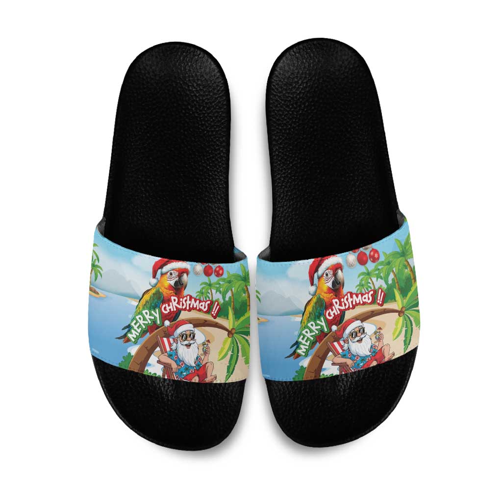 Hawaii Santa Parrot Christmas Slide Sandals Summer Vibe - Polynesian Pride