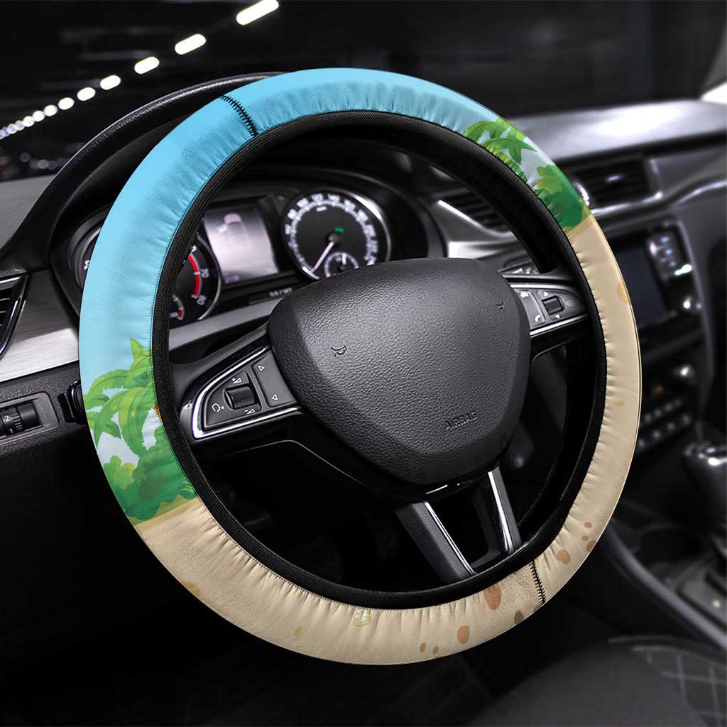 Hawaii Santa Parrot Christmas Steering Wheel Cover Summer Vibe - Polynesian Pride