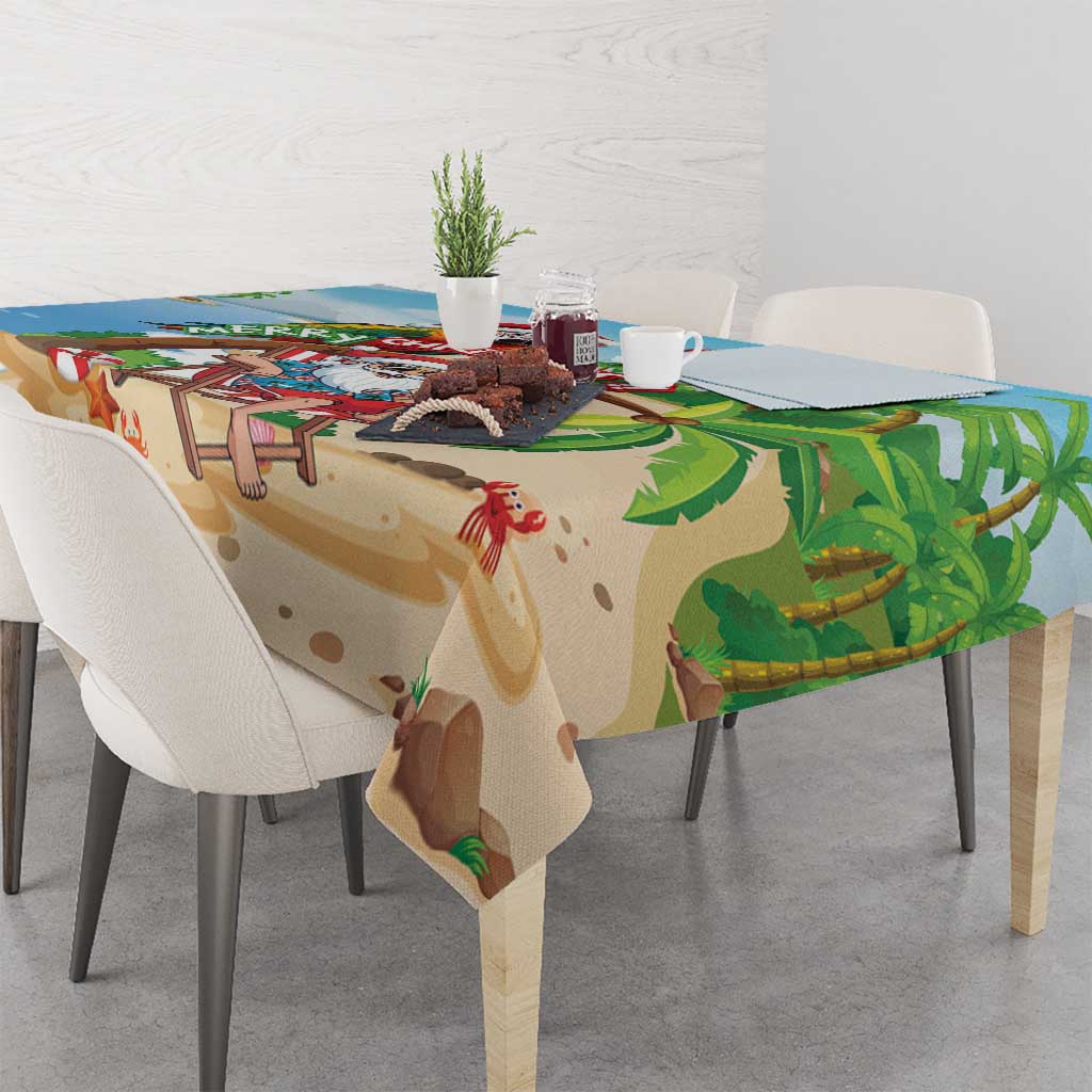 Hawaii Santa Parrot Christmas Tablecloth Summer Vibe - Polynesian Pride