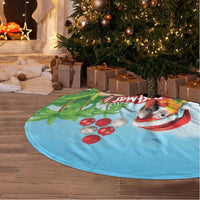 Hawaii Santa Parrot Christmas Tree Skirt Summer Vibe - Polynesian Pride