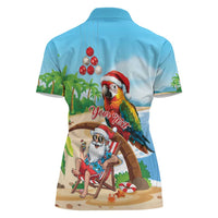 Personalized Hawaii Santa Parrot Christmas Women Polo Shirt Summer Vibe - Polynesian Pride