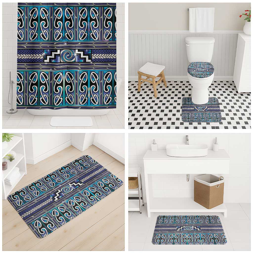 Maori Matariki Bathroom Set Blue Galaxy Aesthetic Koru Art LT01 - Polynesian Pride