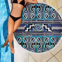 Maori Matariki Beach Blanket Blue Galaxy Aesthetic Koru Art LT01 - Polynesian Pride