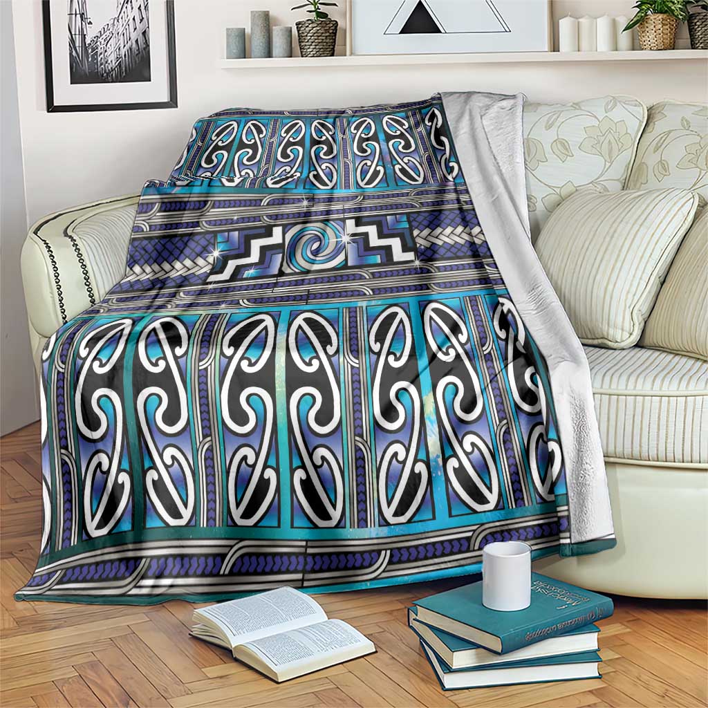 Maori Matariki Blanket Blue Galaxy Aesthetic Koru Art