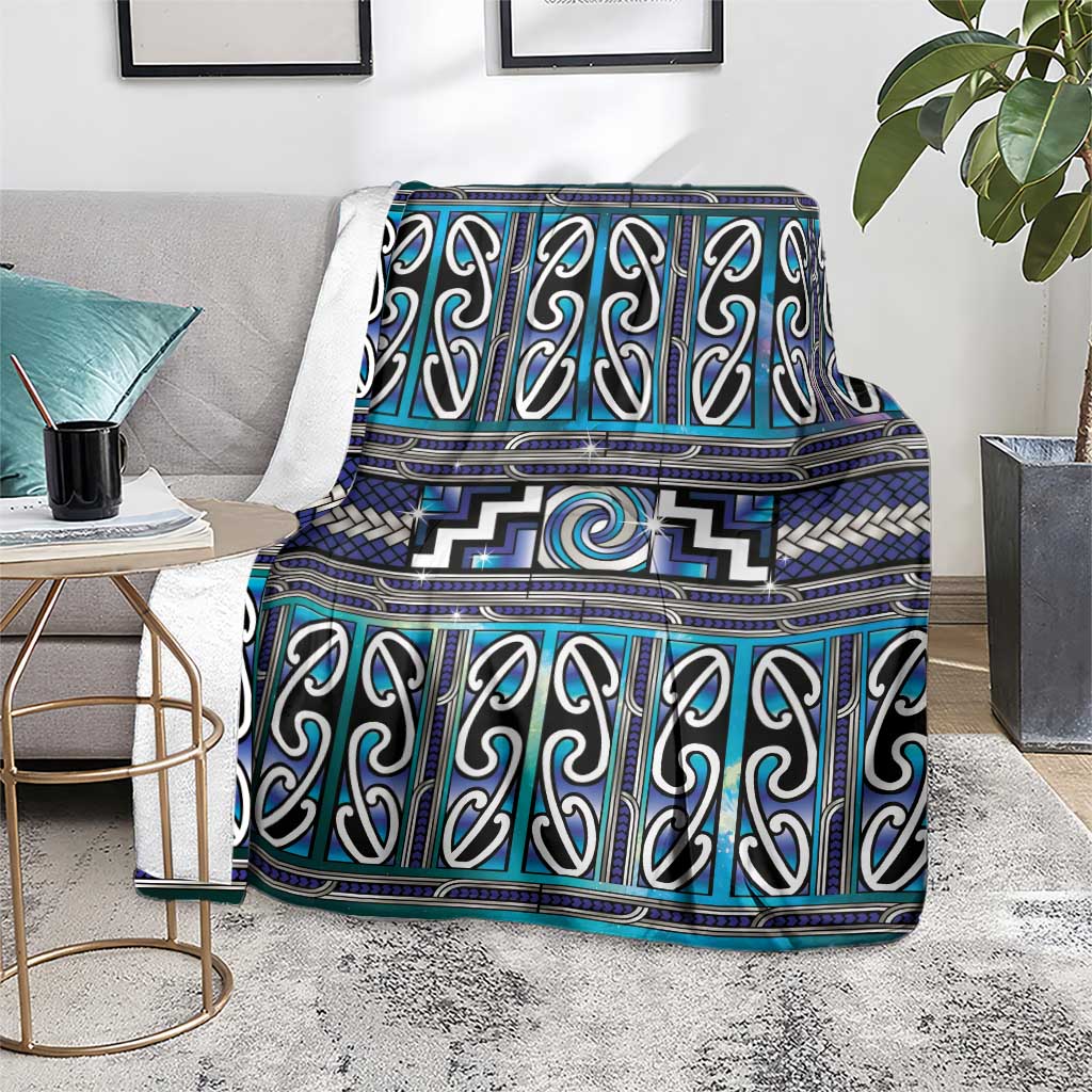 Maori Matariki Blanket Blue Galaxy Aesthetic Koru Art