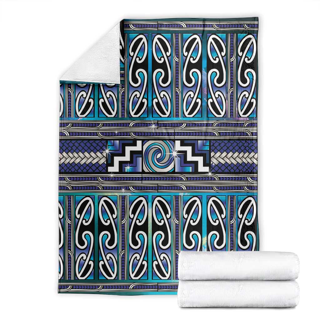 Maori Matariki Blanket Blue Galaxy Aesthetic Koru Art
