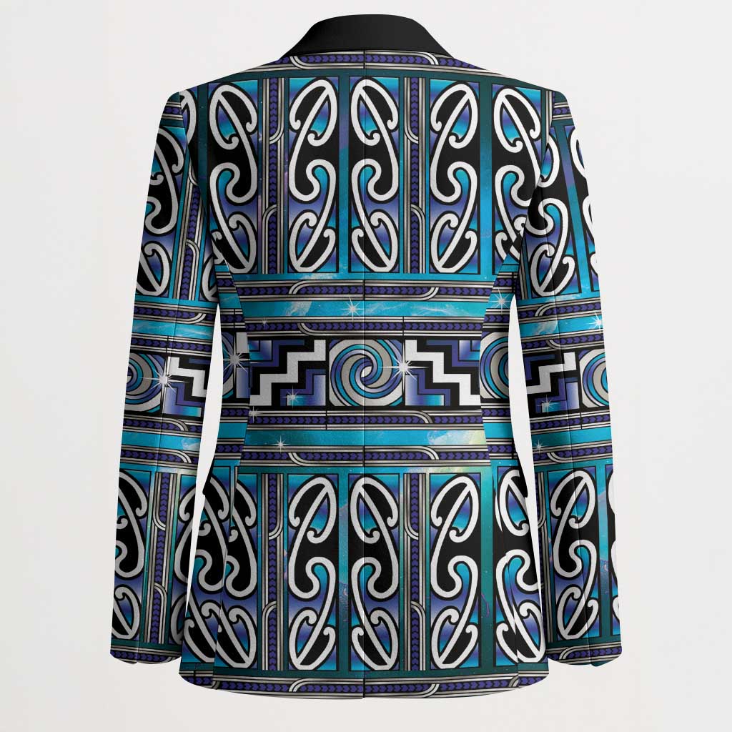 Maori Matariki Blazer Blue Galaxy Aesthetic Koru Art LT01 - Polynesian Pride