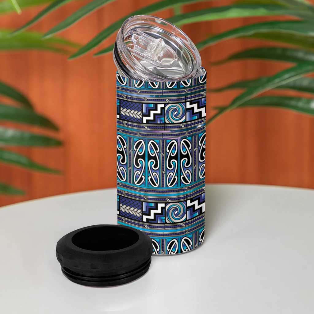 Maori Matariki 4 in 1 Can Cooler Tumbler Blue Galaxy Aesthetic Koru Art
