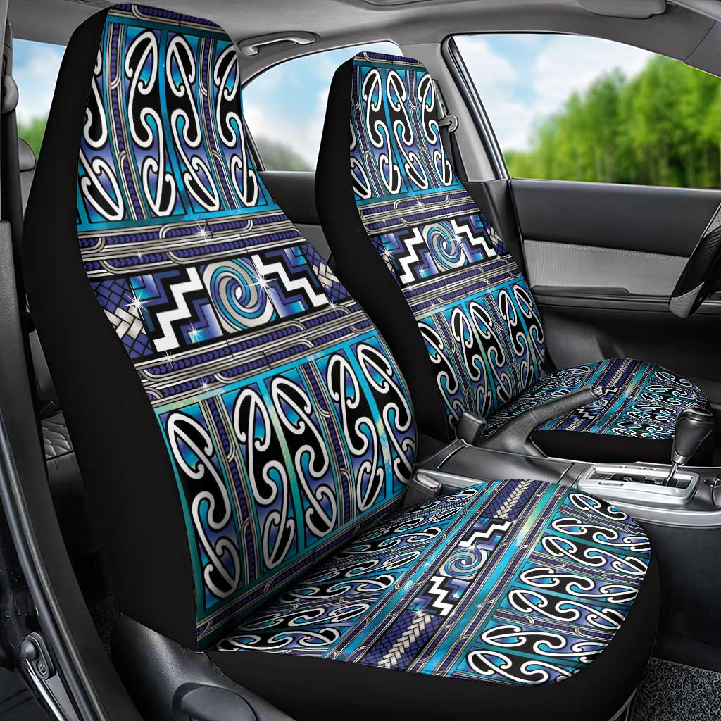 Maori Matariki Car Seat Cover Blue Galaxy Aesthetic Koru Art