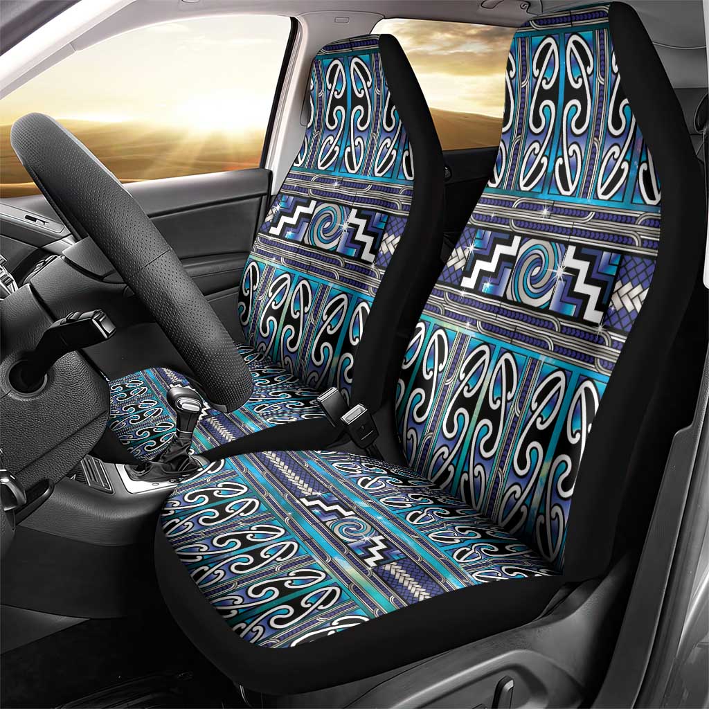 Maori Matariki Car Seat Cover Blue Galaxy Aesthetic Koru Art