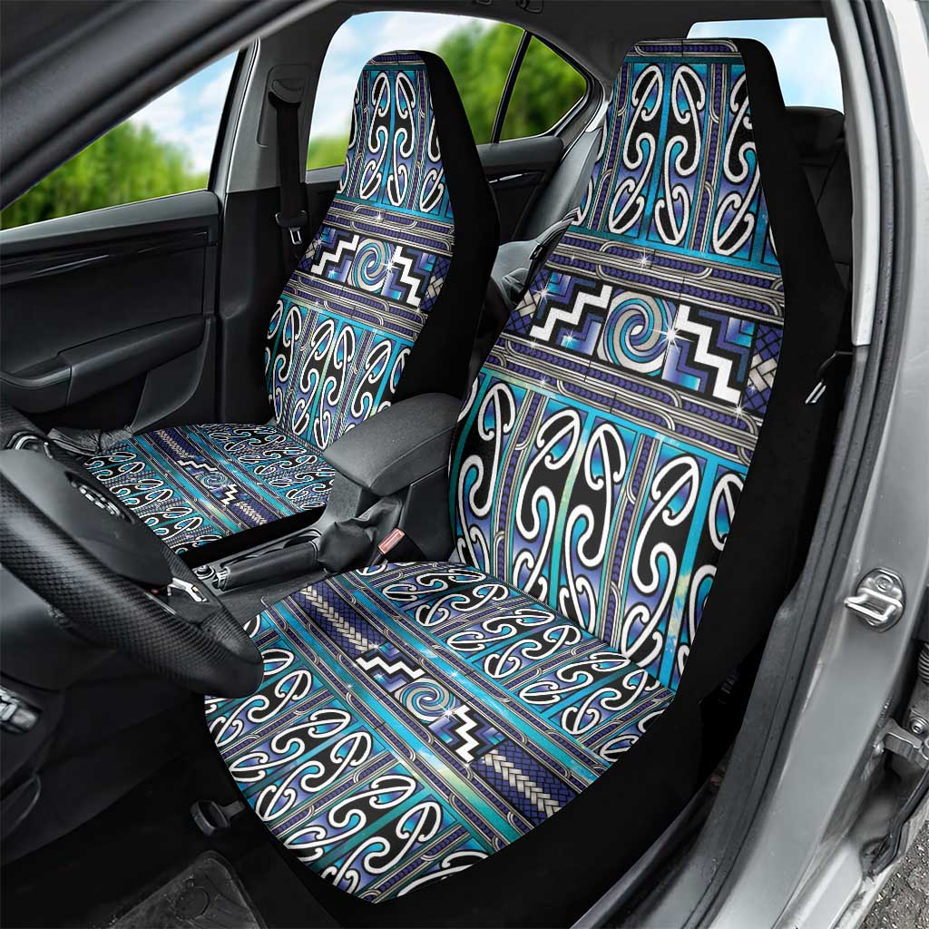 Maori Matariki Car Seat Cover Blue Galaxy Aesthetic Koru Art