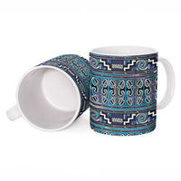Maori Matariki Ceramic Mug Blue Galaxy Aesthetic Koru Art