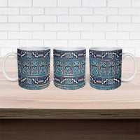 Maori Matariki Ceramic Mug Blue Galaxy Aesthetic Koru Art