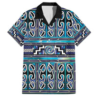 Maori Matariki Family Matching Puletasi and Hawaiian Shirt Blue Galaxy Aesthetic Koru Art