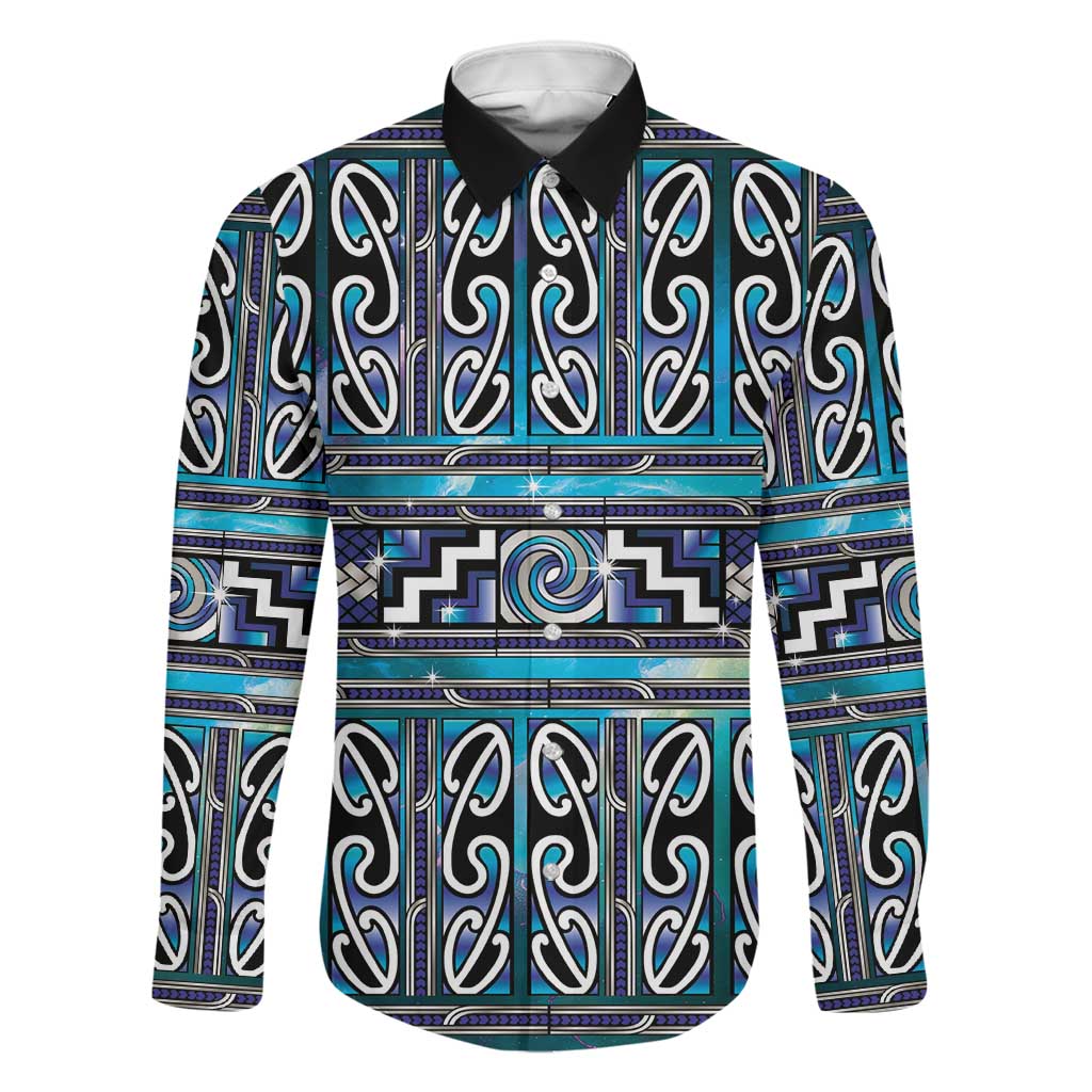 Maori Matariki Family Matching Summer Maxi Dress and Hawaiian Shirt Blue Galaxy Aesthetic Koru Art