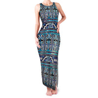 Maori Matariki Family Matching Tank Maxi Dress and Hawaiian Shirt Blue Galaxy Aesthetic Koru Art