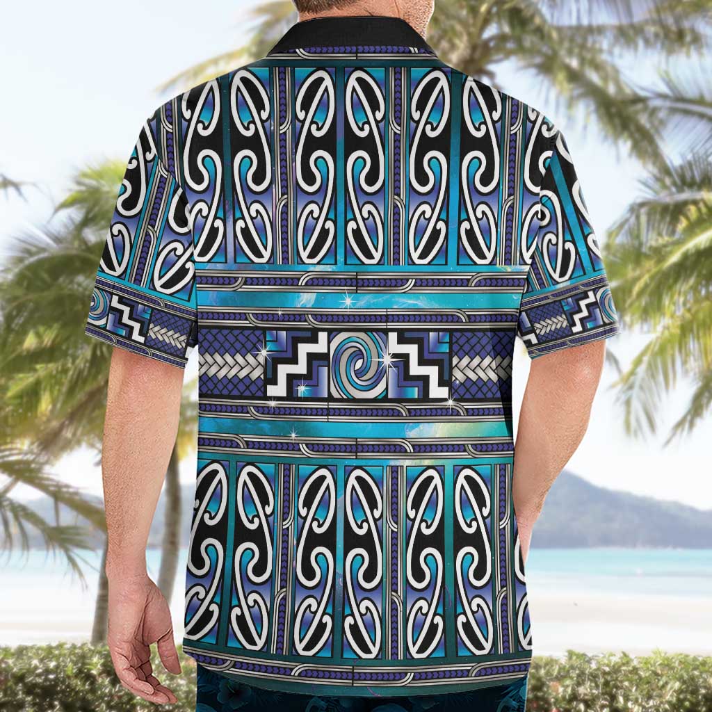 Maori Matariki Hawaiian Shirt Blue Galaxy Aesthetic Koru Art