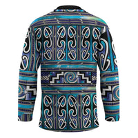 Maori Matariki Hockey Jersey Blue Galaxy Aesthetic Koru Art