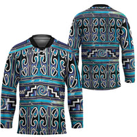 Maori Matariki Hockey Jersey Blue Galaxy Aesthetic Koru Art