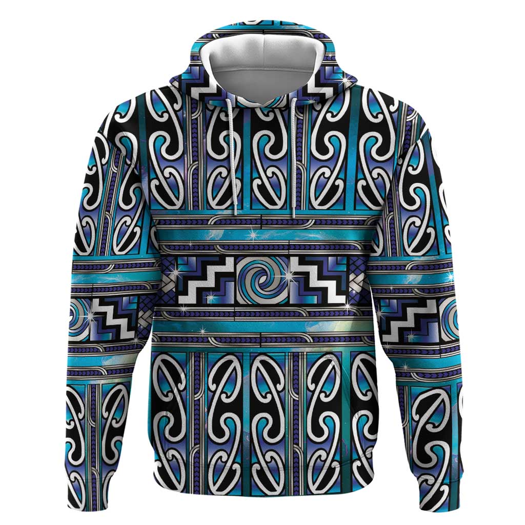 Maori Matariki Hoodie Blue Galaxy Aesthetic Koru Art
