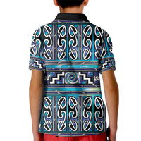 Maori Matariki Kid Polo Shirt Blue Galaxy Aesthetic Koru Art LT01 - Polynesian Pride