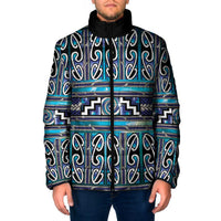 Maori Matariki Padded Jacket Blue Galaxy Aesthetic Koru Art LT01 Men Blue - Polynesian Pride
