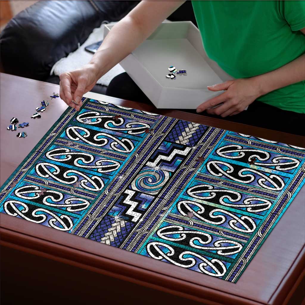 Maori Matariki Puzzle Blue Galaxy Aesthetic Koru Art