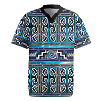 Maori Matariki Rugby Jersey Blue Galaxy Aesthetic Koru Art