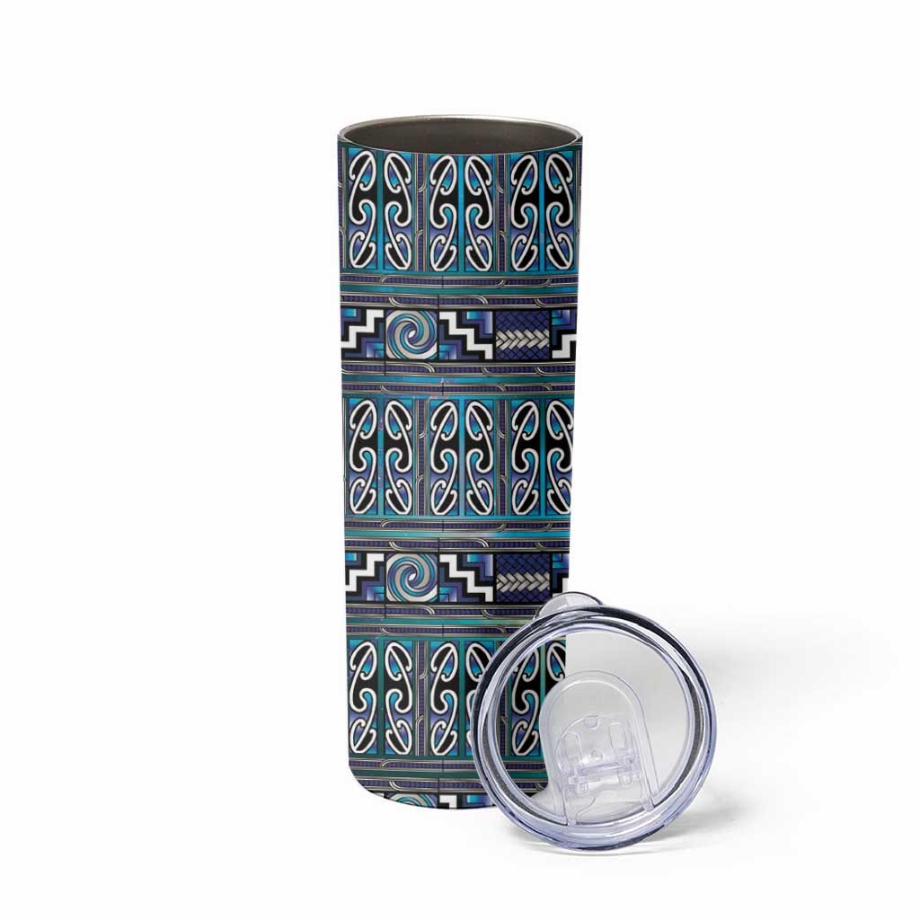 Maori Matariki Skinny Tumbler Blue Galaxy Aesthetic Koru Art LT01 - Polynesian Pride