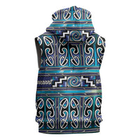 Maori Matariki Sleeveless Hoodie Blue Galaxy Aesthetic Koru Art